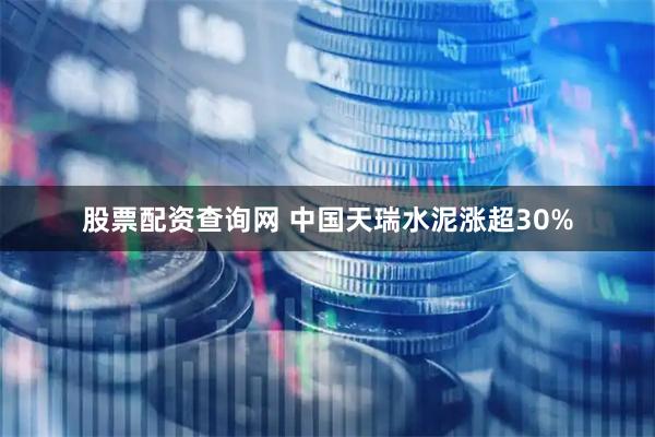 股票配资查询网 中国天瑞水泥涨超30%