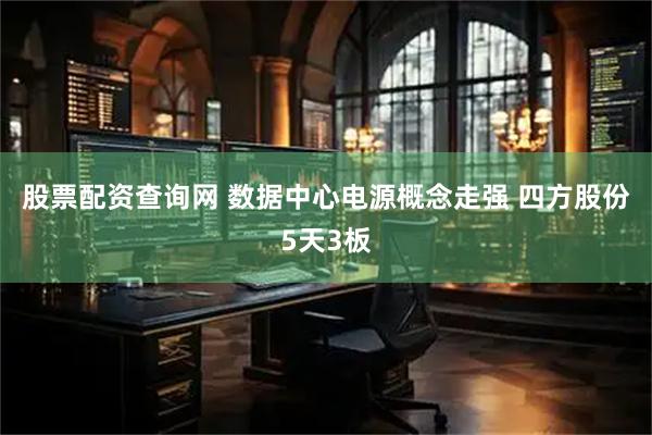 股票配资查询网 数据中心电源概念走强 四方股份5天3板